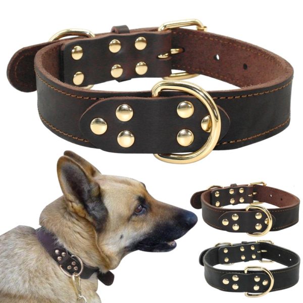 Genuine Leather Dog Collar K9 Working Dog