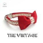 red lace vintage dog collar bow tie personal custom pet