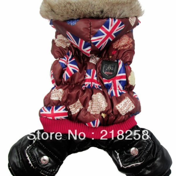 Retail Coffee UK Flag Printing Pet Dogs Winter Coat