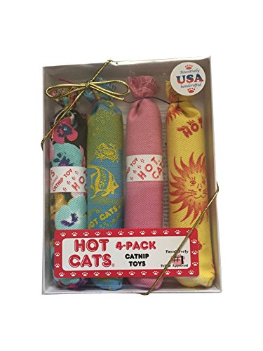 Hot Cat Catnip Sausage Toys 4 Pack - Package of Four