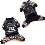 Pet Small Dog Cat Winter Coats FBI Print