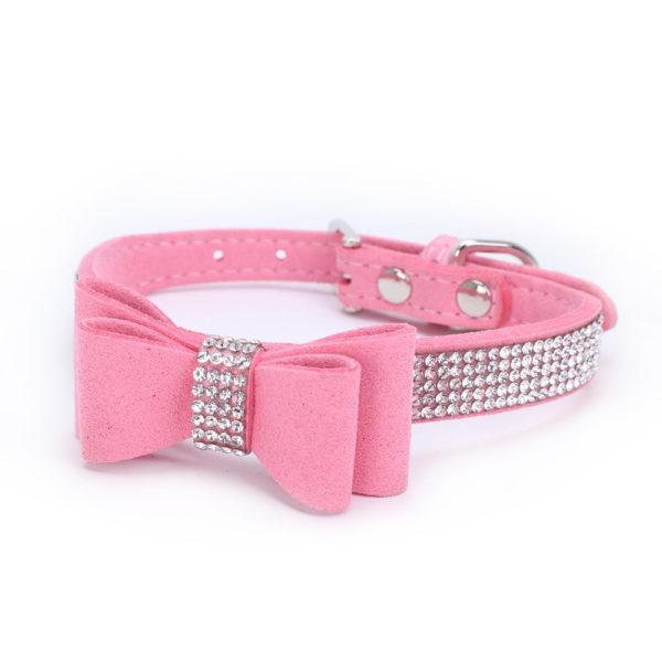PipiFren Small Dogs Collars Cats Rhinestone Bow For Puppy