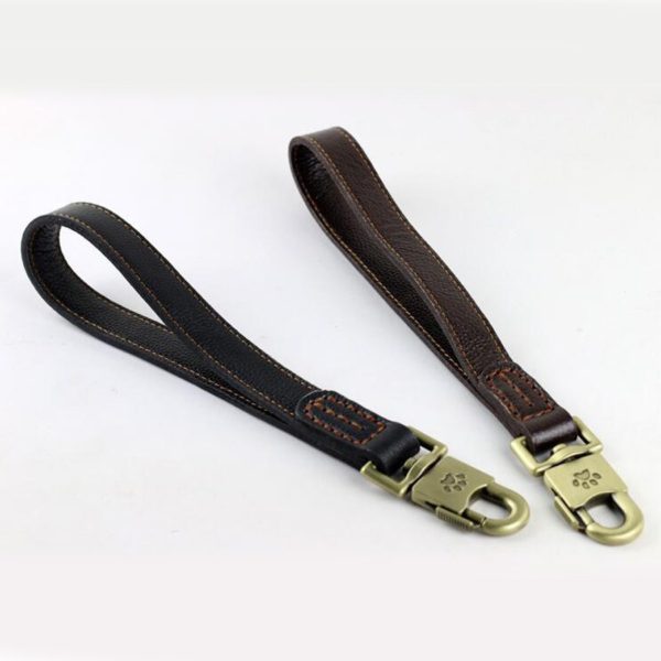 High qulity dog Collar pulling Real Leather Dog Leashes