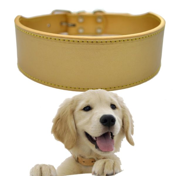 Large Pet Dog Collar 2 Inch Wide Pu Leather Collar