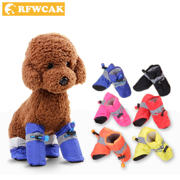 RFWCAK Pet Dog Shoes Winter 4pcs Warm Dog's Boots