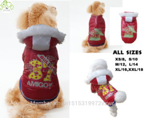 Red Dog Winter Clothes Dog Jacket Coats