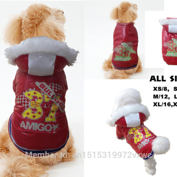 Red Dog Winter Clothes Dog Jacket Coats