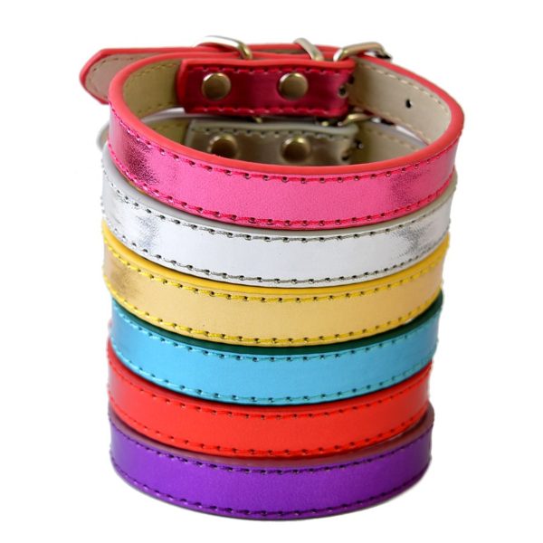 6Colors Big Sale Pu Leather Dog Collars For Small Dogs
