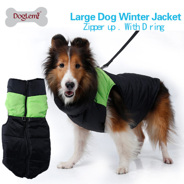 Newly design large dog coat Zip-up dog jacket