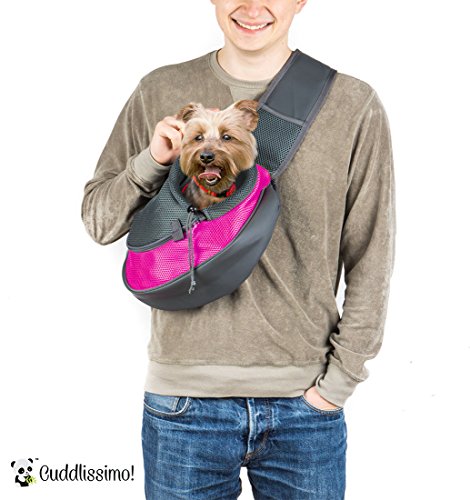 Pet Sling Carrier for Cats Dogs (Pink)