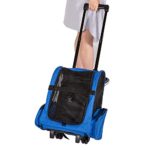 Kinbor Pet Travel Rolling Backpack Rolling Carrier