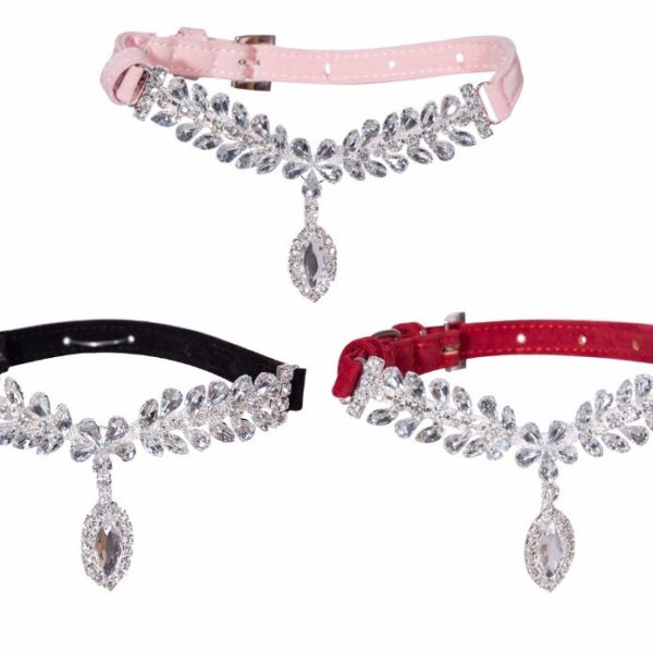 Designer Luxury Style Diamond Rhinestone Crystal Dog Collar