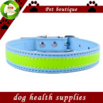 New Design Reflective Dog Collar Flashing Leather