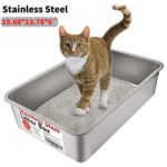 Yangbaga Stainless Steel Litter Box for Cat and Rabbit