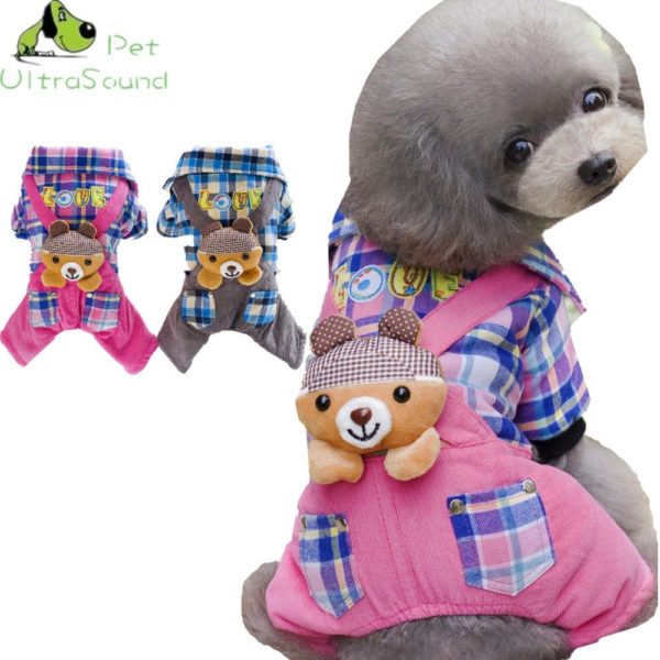 ULTRASOUND PET Plaid Dog Clothes Four Leg