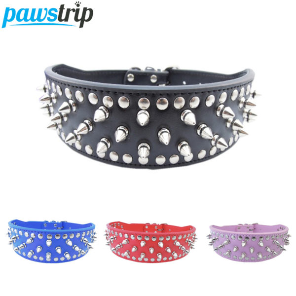 2 inch Width Pet Large Dog Collar Leather