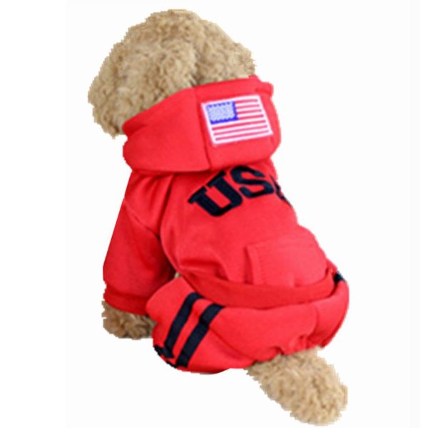 USA Winter Dog Clothes Fashion Pet Dog Coats