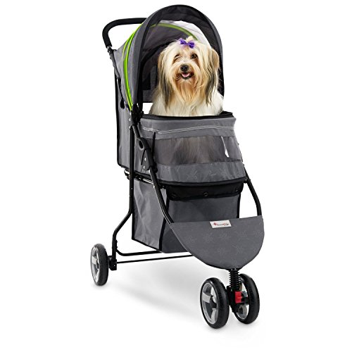 Good2Go Paws Up Pet Stroller, 34 in, Black/Gray
