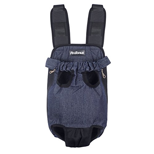 PetBonus Denim Blue Front Kangaroo Pouch Dog Carrier