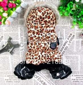 Retail Leopard Design Pet Dogs Winter Coat