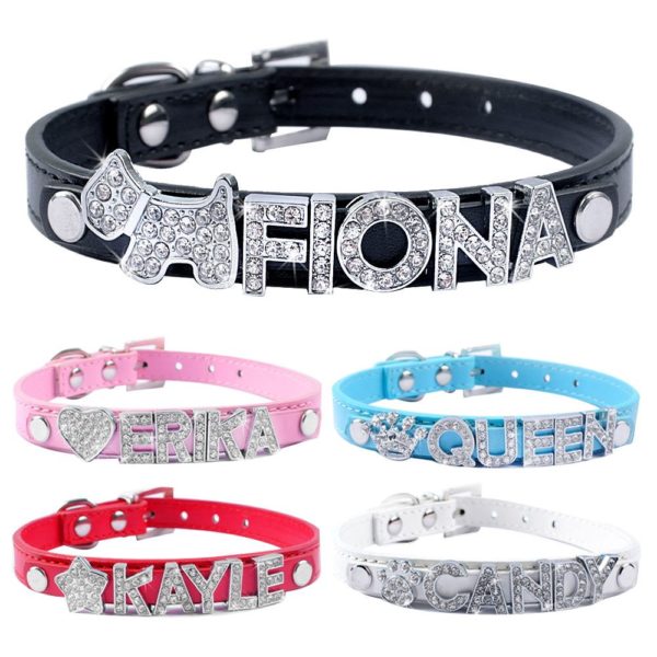 5 Colors Plain Leather Personalized Pet Dog Collars