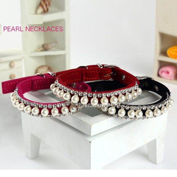 Luxury Pearl Dog Collar Lead for Puppy Cat