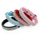 Bling Rhinestone Dog Collars PU Leather Crystal Diamond