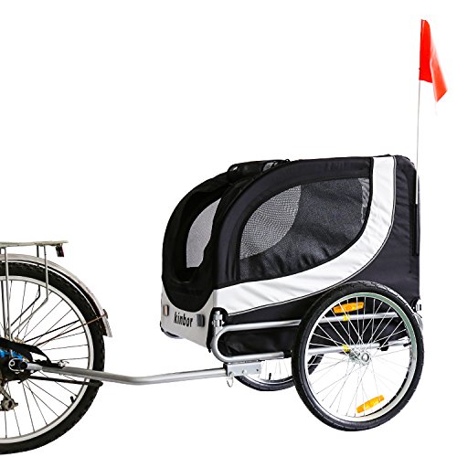 Kinbor New Basic Pet Bicycle Trailer Dog Carrier (White)