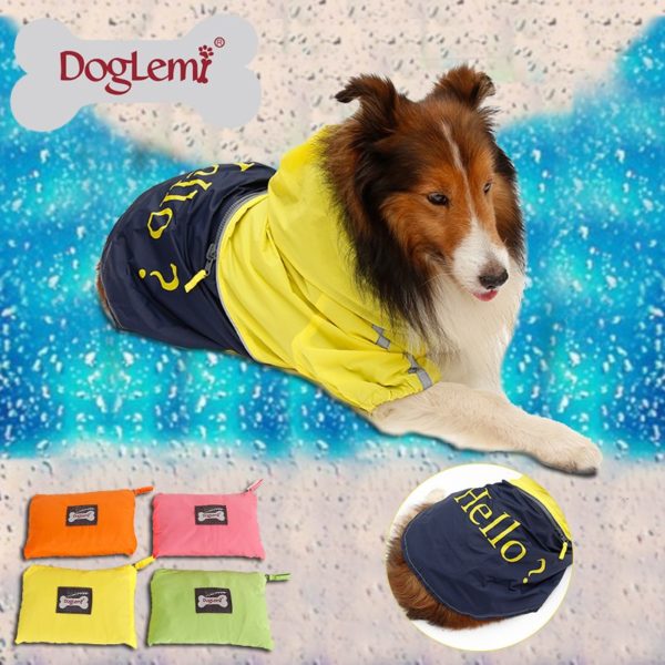 DogLemi Large dog raincoat waterproof pet jacket