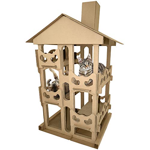 Tower Playground Corrugated Cat Scratcher House