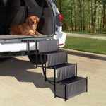 H&ZT Dog Car Step Stairs, Accordion Metal Frame