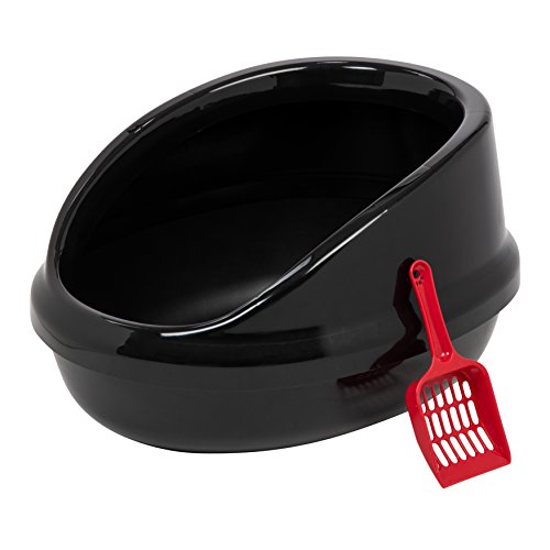 IRIS PNE-500H Large Shielded Litter Pan, Black