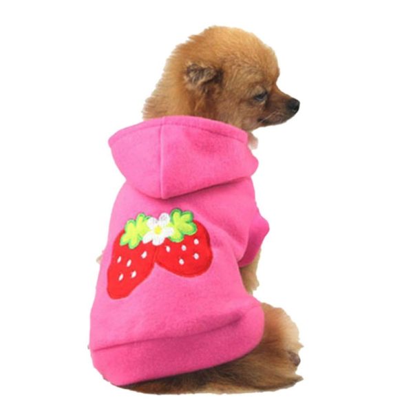 Lovely Pet Puppy Dog Strawberry Hoodie Apparel