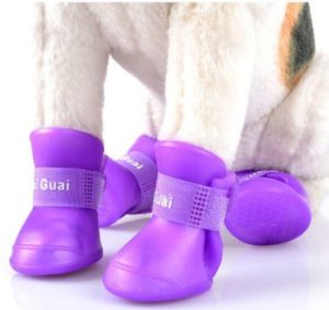 New Cute Dog Boots Waterproof Protective Rubber