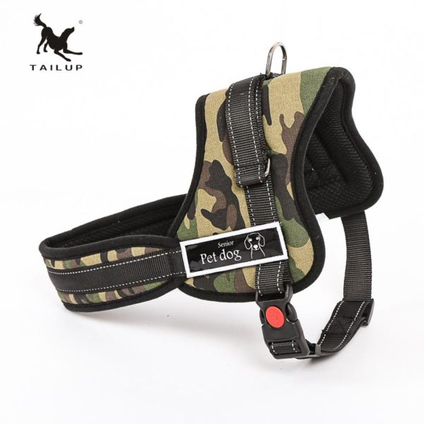 TAILUP Luxury Collar For Large Dogs Reflective Police