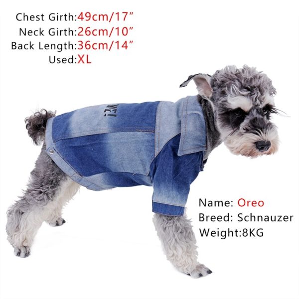 Pet Dog Jeans Puppy Denim Coat Apparel Paw Design