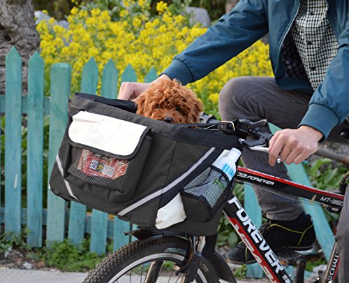 Bicycle Carriers Basket for Pet Dog Cat, Safe Bike Basket