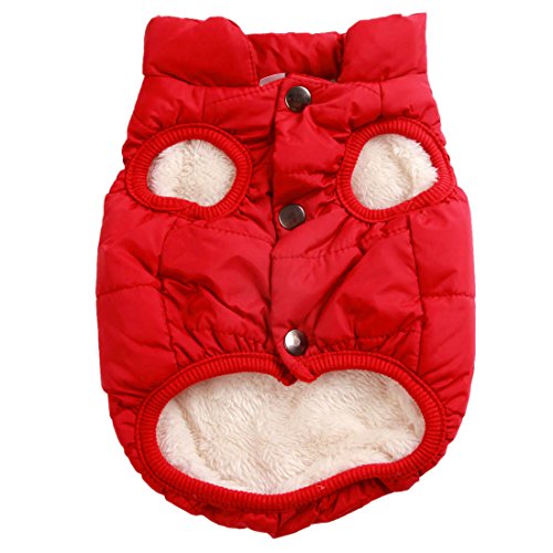 JoyDaog 2 Layers Fleece Lined Warm Dog Jacket