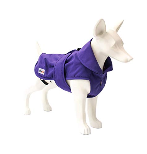 ASMPET Dog Jacket Warm Coats and Waterproof Jackets for Small, Medium and Large Dogs with Adjustable Magic Buckle to Fit Your Pet Dog (S(12"), Purple)