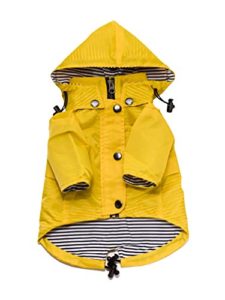 Yellow Zip Up Dog Raincoat with Reflective Buttons