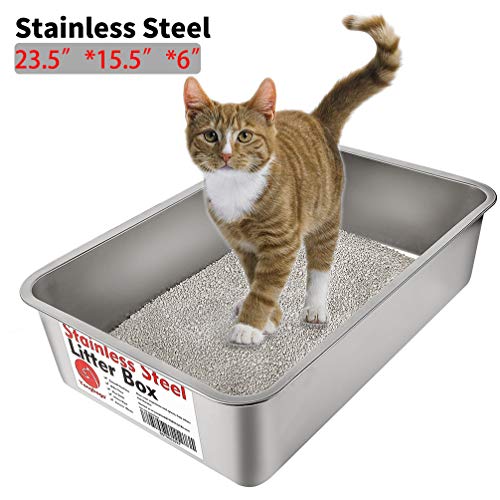 Yangbaga Stainless Steel Litter Box for Cat and Rabbit