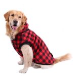 PAWZ Road Dog Plaid Shirt Coat Hoodie Pet Winter Clothes Warm and Soft for Medium and Large Dog Red 2XL