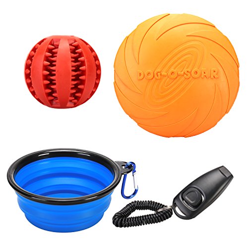 REXWAY Dog Flying Disc & IQ Treat Ball Toy Set