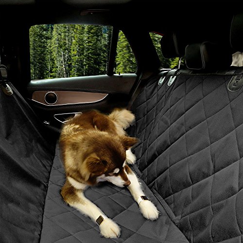 EUPETS Extra Large Luxury Dog Car Seat Cover With Anchors for Car, Truck and SUV, Thick Durable, Non-Slip Backing and Hammock Convertible, Pet Seat cover, Black