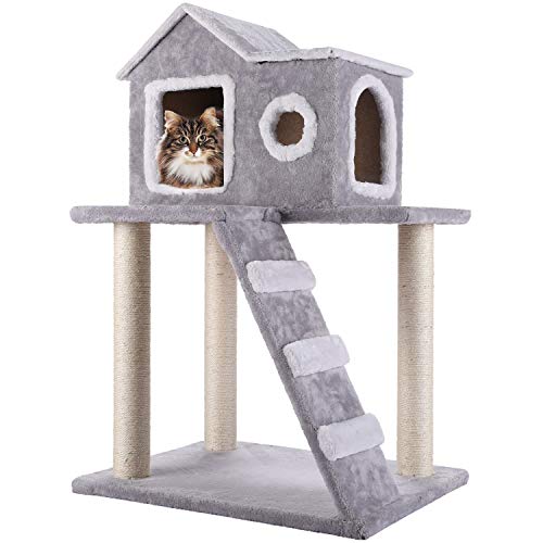 CO-Z Cat Tree Condo Tower with Ladder and Scratching Posts Kitty