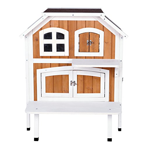Trixie Pet Products 2-Story Cat Cottage, Brown/White