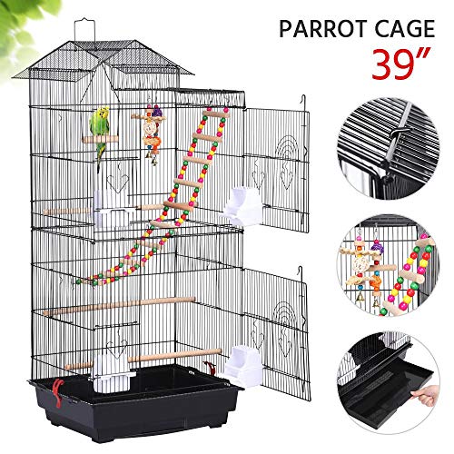 Yaheetech 18''L x 14''W x 39''H Roof Top Large Metal Bird Cage