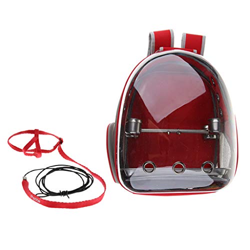 Kesoto Red, Clear Cover Travel Pet Bird Parrot Cage Carrier