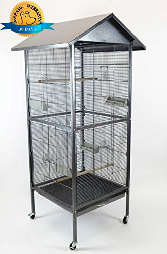 Homey Pet - 65" House Shape Bird Cockatoo Macaw Cage