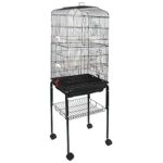 ZENY 59.3'' Bird Cage with Rolling Stand Wrought Iron Pet Bird Cage
